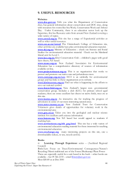 Useful resources - Department of Conservation