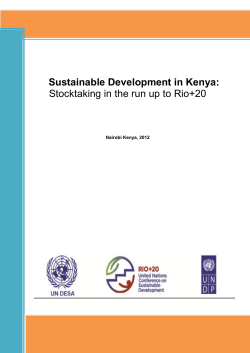 Sustainable Development in Kenya: Stocktaking in the run up to Rio
