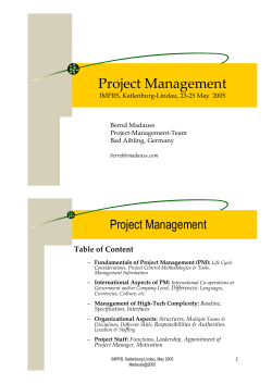 B. Madauss: Project Management