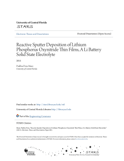 Reactive Sputter Deposition of Lithium Phosphorus