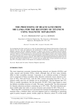 the processing of beach sand from sri lanka for the