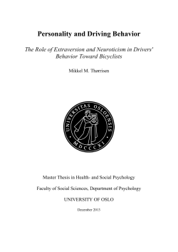 Personality and Driving Behavior - DUO