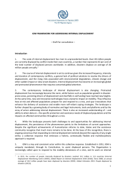 IOM Framework for Addressing Internal Displacement - Inter
