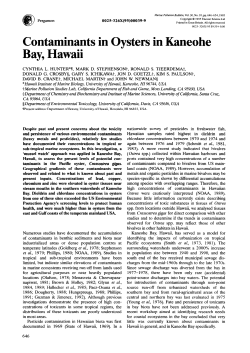 Contaminants in Oysters in Kaneohe Bay, Hawaii