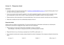 Annex G – Response sheet