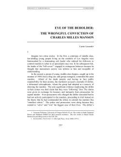 eye of the beholder: the wrongful conviction of charles milles manson