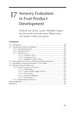 Sensory Evaluation in Fruit Product Development