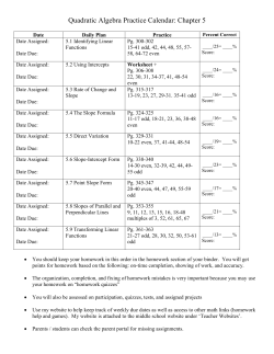 Quadratic Algebra Practice Calendar: Chapter 5