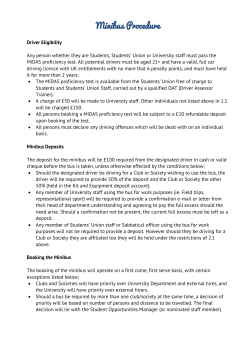 Disciplinary Procedure for Minibus Drivers