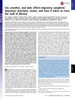 Fat, weather, and date affect migratory songbirdsT departure