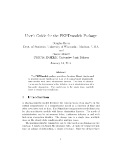 User`s Guide for the PKPDmodels Package