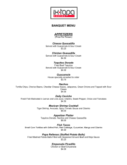 banquet menu appetizers