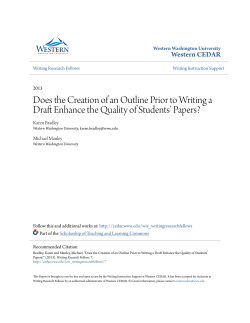Does the Creation of an Outline Prior to Writing a