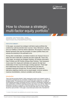How to choose a strategic multi-factor equity portfolio
