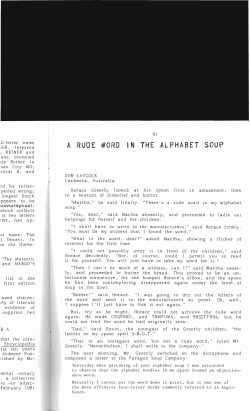 A Rude Word in the Alphabet Soup