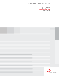 System 3000&reg; Panel System Price List January 3, 2011 Updated
