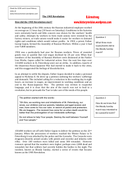 The 1905 Revolution How did the 1905 Revolution start? At the