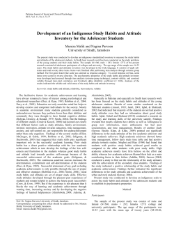 Development of an Indigenous Study Habits and Attitude Inventory