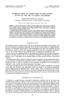 INTRODUCTION OF COMPUTERS IN EDUCATION: STATE OF THE