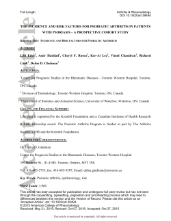The incidence and risk factors for psoriatic arthritis in patients with