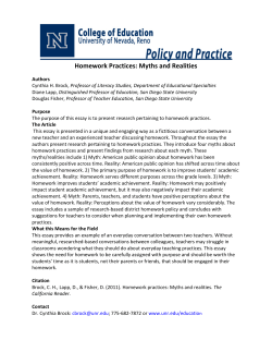 11 - Homework Practices: Myths and Realities