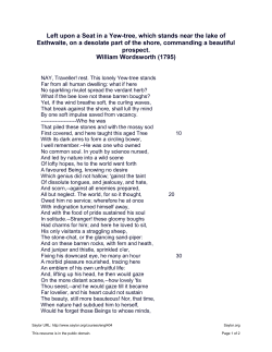 Left upon a Seat in a Yew-tree, which stands near the lake of