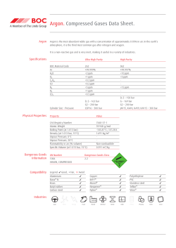 Argon. Compressed Gases Data Sheet.