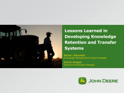 APQC LL in Developing Knowledge Retention and Transfer Systems