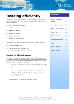 Reading efficiently - University Of Worcester