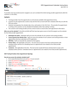 EPIC Appointment Calendar Instructions