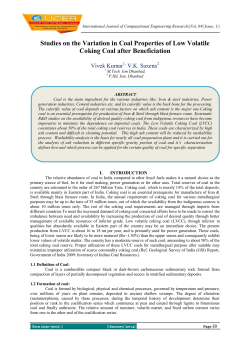 Studies on the Variation in Coal Properties of Low Volatile