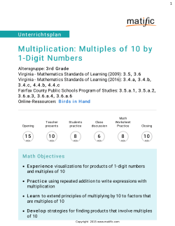 Multiplication: Multiples of 10 by 1-Digit Numbers