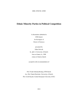 Ethnic Minority Parties in Political Competition - ETH E