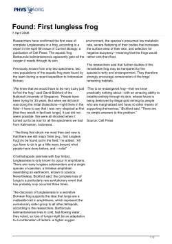 Found: First lungless frog