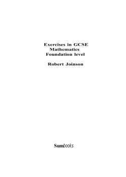 Maths - GCSE Exercises - Foundation