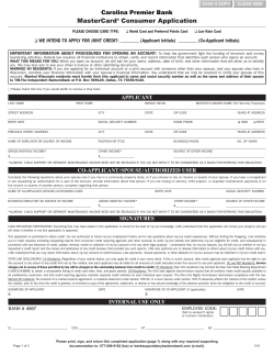 Apply Now - Carolina Premier Bank