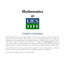 Calculation Booklet for Parents