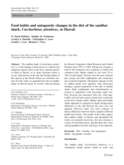Food habits of the sandbar shark (Carcharhinus plumbeus) in Hawaii.