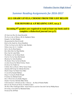 Summer Reading Assignments for 2016-‐2017