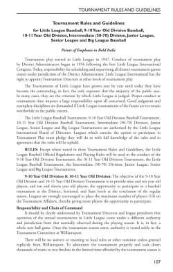 Tournament Rules and Guidelines