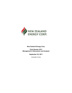 Manag New Zeala Third gement`s D Septem and Energy Quarter 20