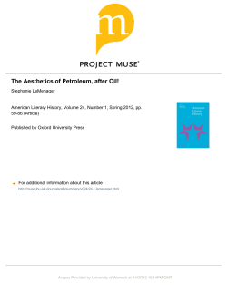 The Aesthetics of Petroleum, after Oil!