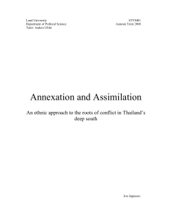 Annexation and Assimilation - Lund University Publications