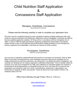 Child Nutrition Staff Application