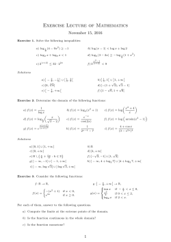 Exercise Lecture of Mathematics