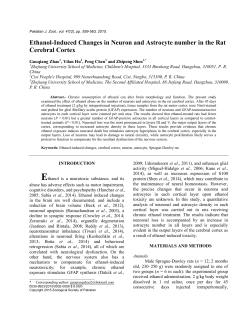 Ethanol-Induced Changes in Neuron and Astrocyte number in the