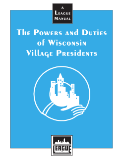 The Powers and Duties of Wisconsin Village Presidents