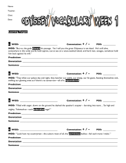 Learning Target: 1. WOD: Connotation: + /