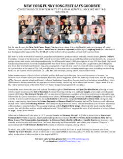 press release - NY Funny Songs Fest