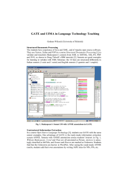 GATE and UIMA in Language Technology Teaching